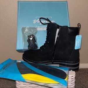 Black Combat Boots with Accessories